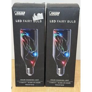 Feit Electric LED Fairy Bulb Color Changing Light 1.5W Medium Base 2 Pack
